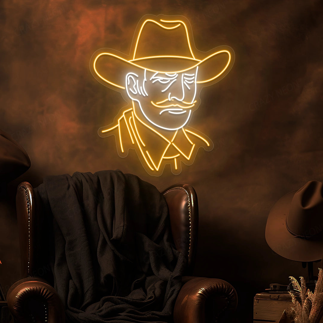 Cowboy Legend Neon Sign | Orange