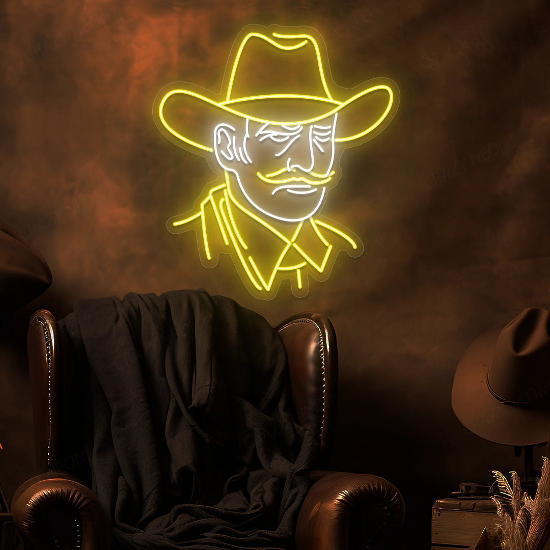 Cowboy Legend Neon Sign | Yellow