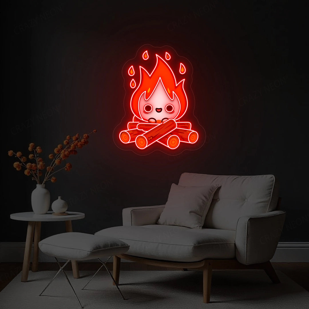 Campfire Artwork Neon Sign | Red