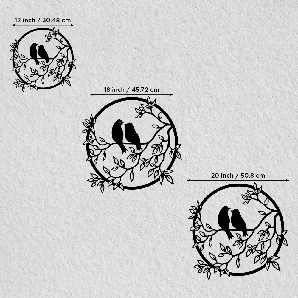 Bird On Branch Round Wall Art Metal Sign