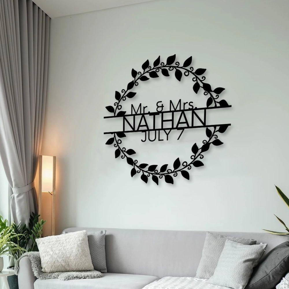 Metal Last Name Sign For Home