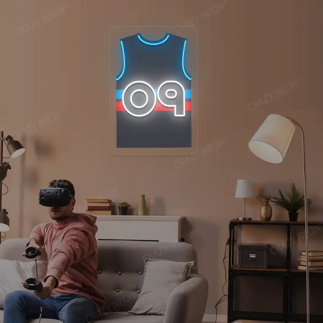 Detroit Thompson 09 Jersey Basketball Neon Artwork