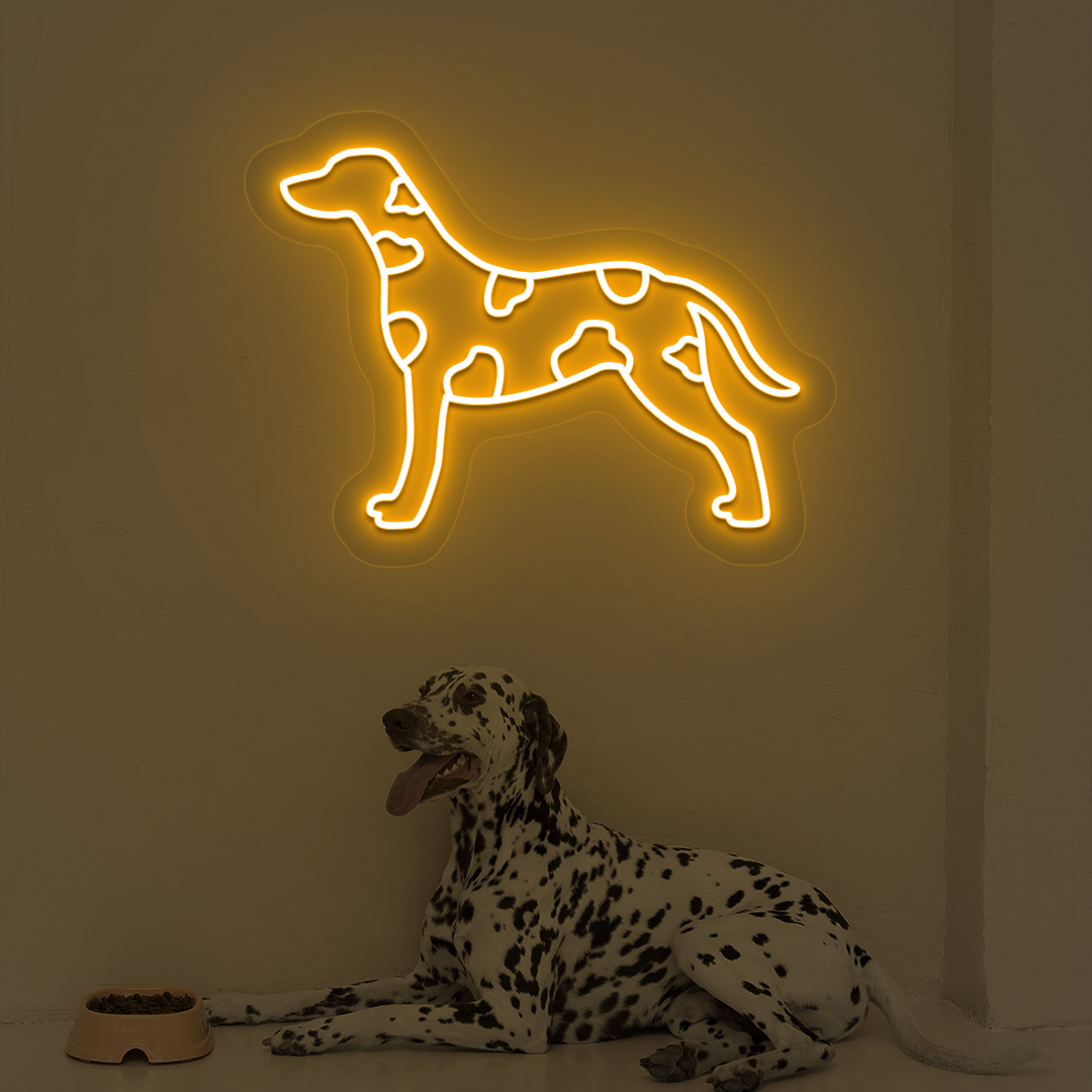 Dalmatian Dog Neon Sign | Orange