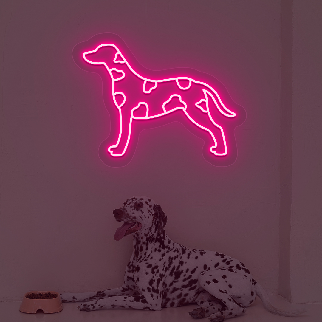Dalmatian Dog Neon Sign | Pink