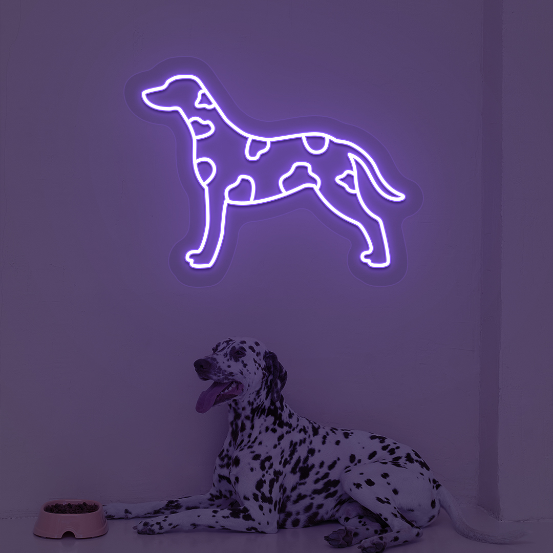 Dalmatian Dog Neon Sign | Purple