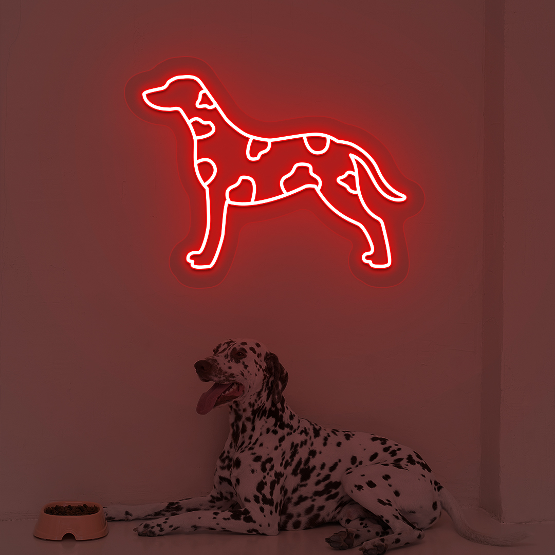 Dalmatian Dog Neon Sign | Red