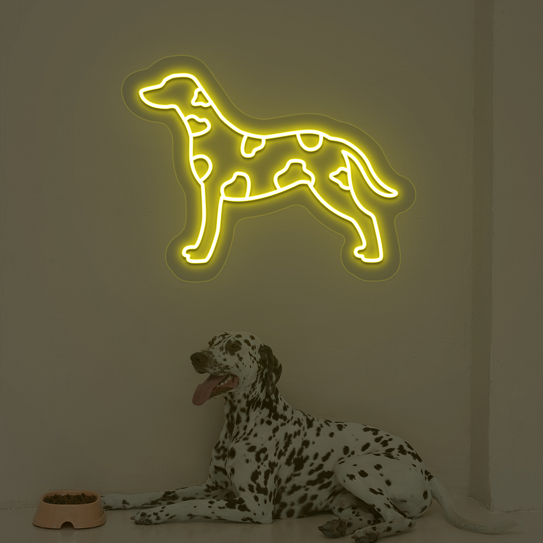 Dalmatian Dog Neon Sign | Yellow