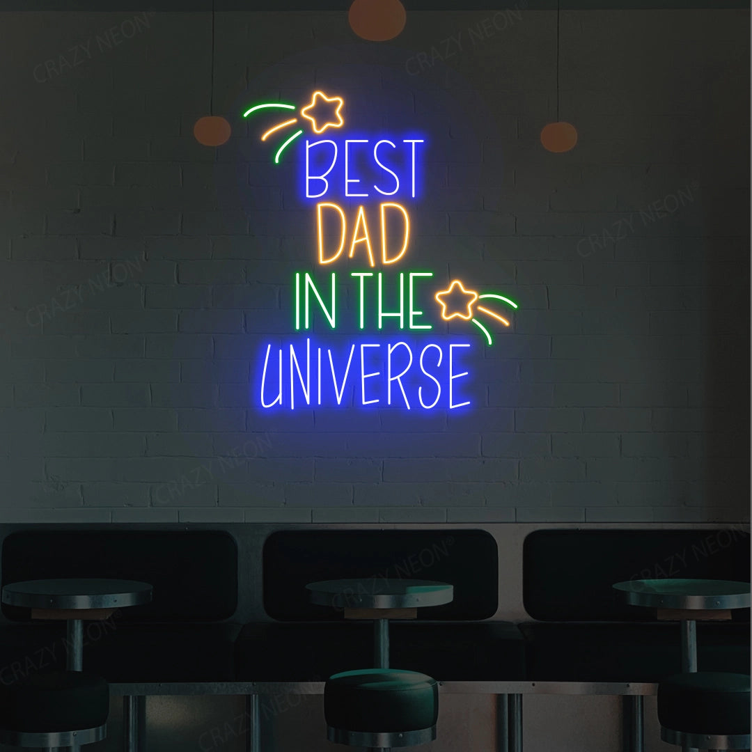 Best Dad In The Universe Neon Sign | Green