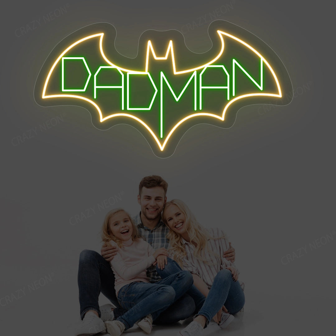 DadMan Neon Sign - Batman-Inspired LED Light | Green