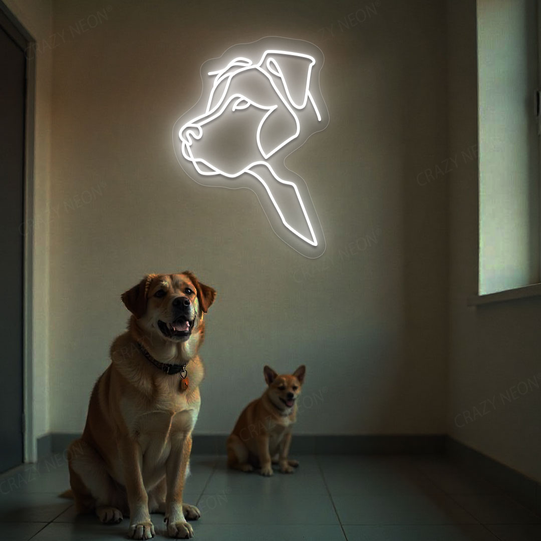 Dog Face Neon Sign | Warmwhite
