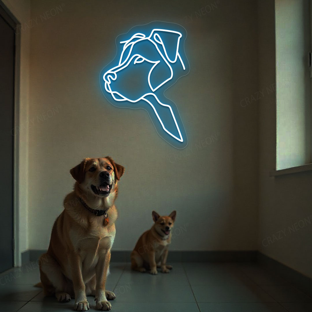 Dog Face Neon Sign | Iceblue