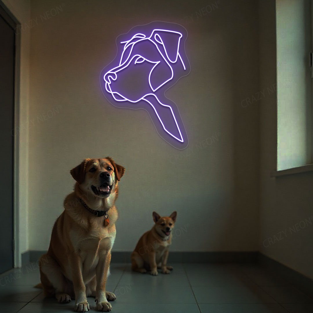 Dog Face Neon Sign | Purple