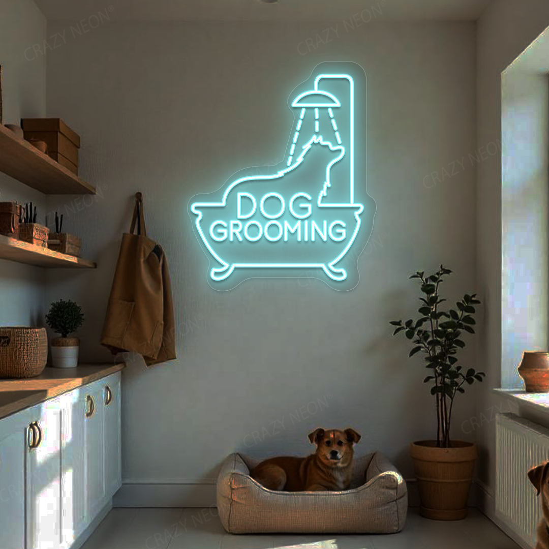 Dog Grooming Neon Sign | Iceblue