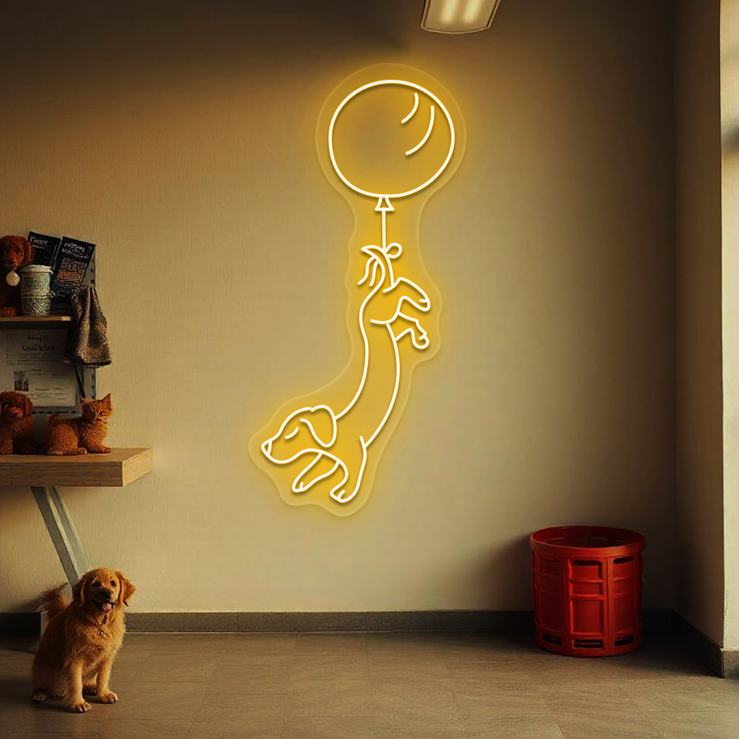 Balloon Pup Neon Sign | Orange