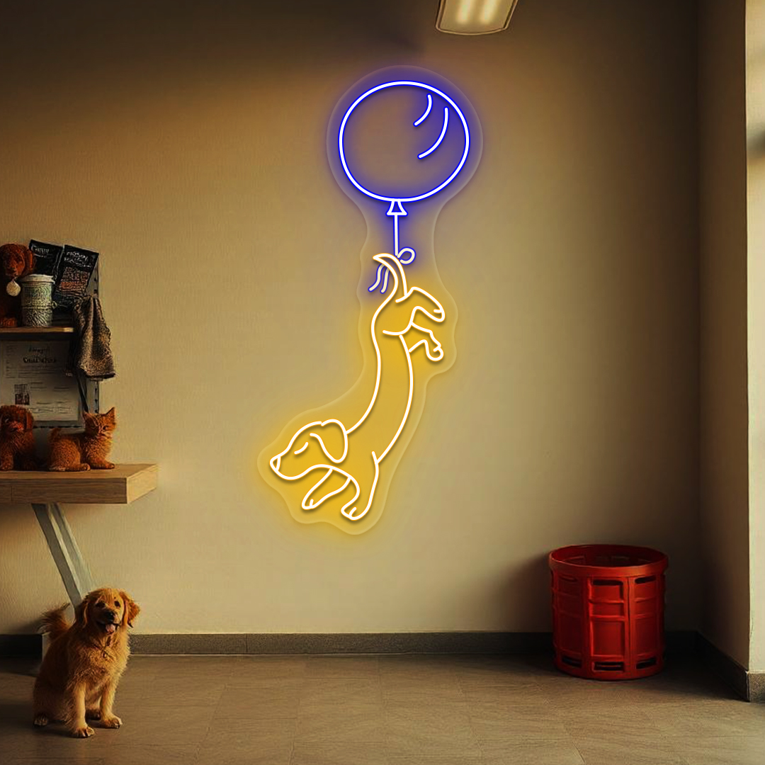 Balloon Pup Neon Sign | Blue