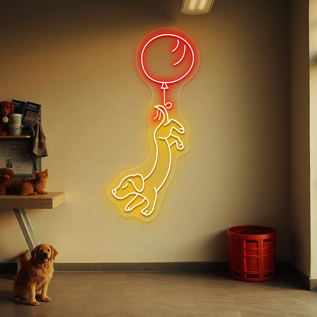 Balloon Pup Neon Sign | Red