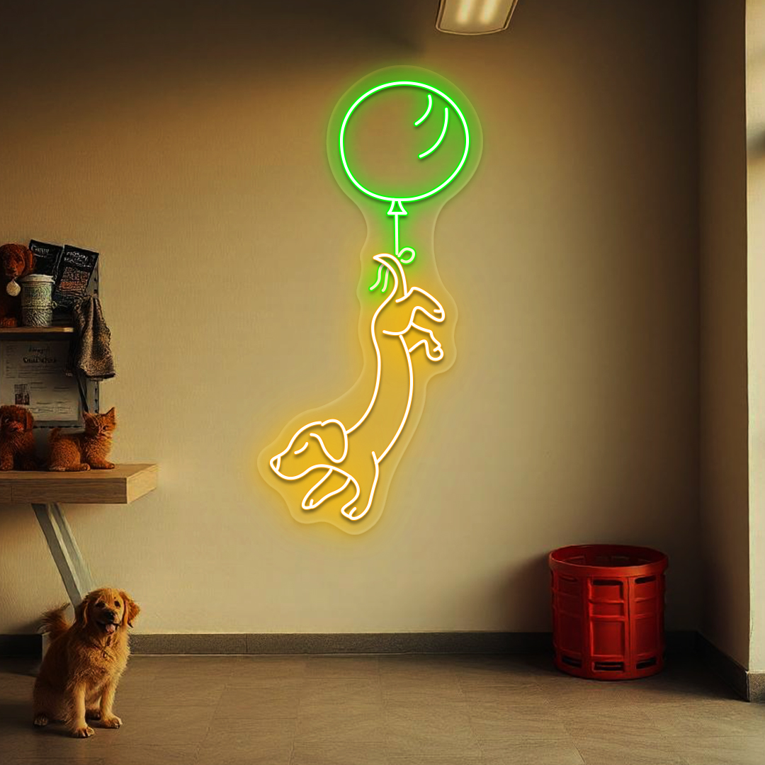 Balloon Pup Neon Sign | Green