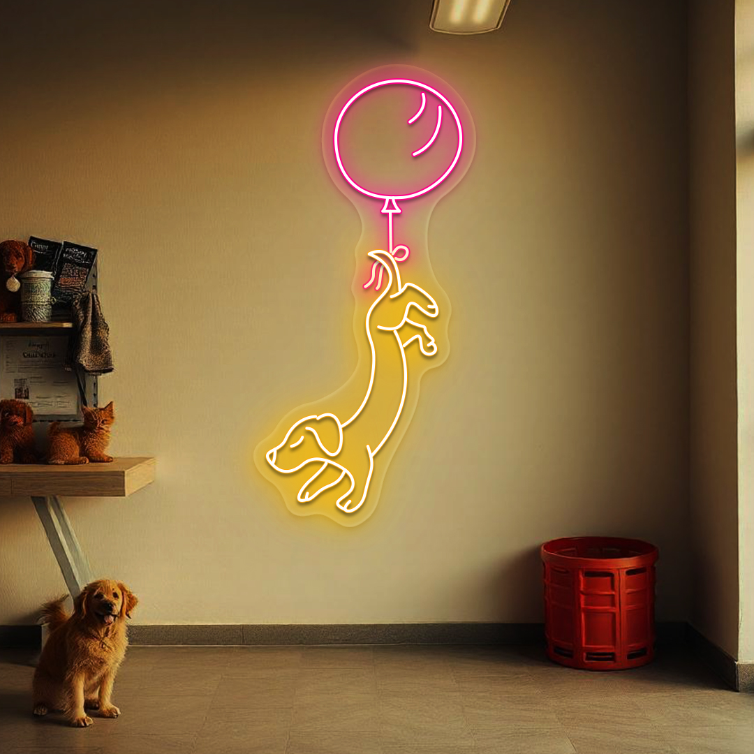Balloon Pup Neon Sign | Pink