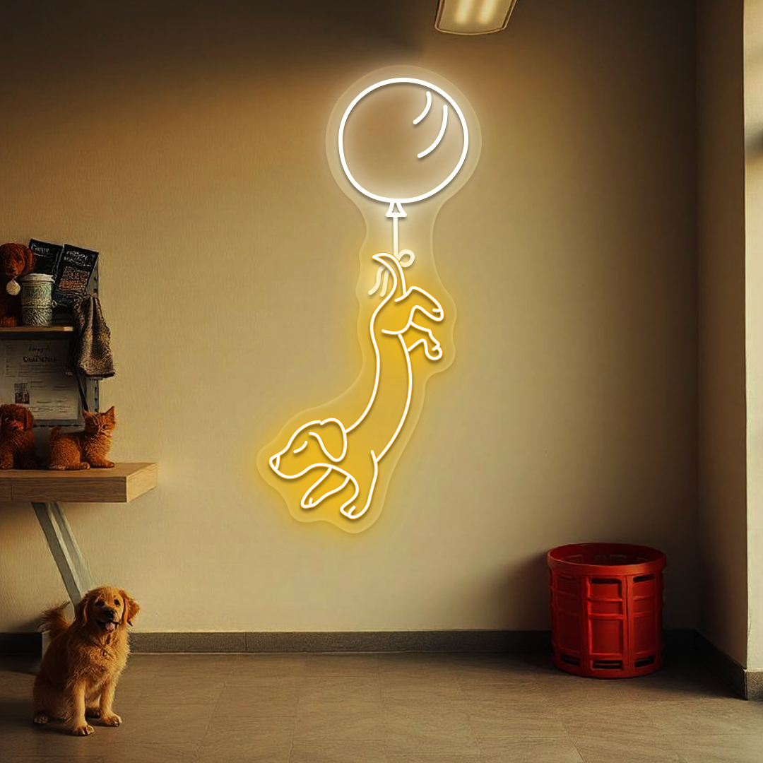 Balloon Pup Neon Sign | Warmwhite