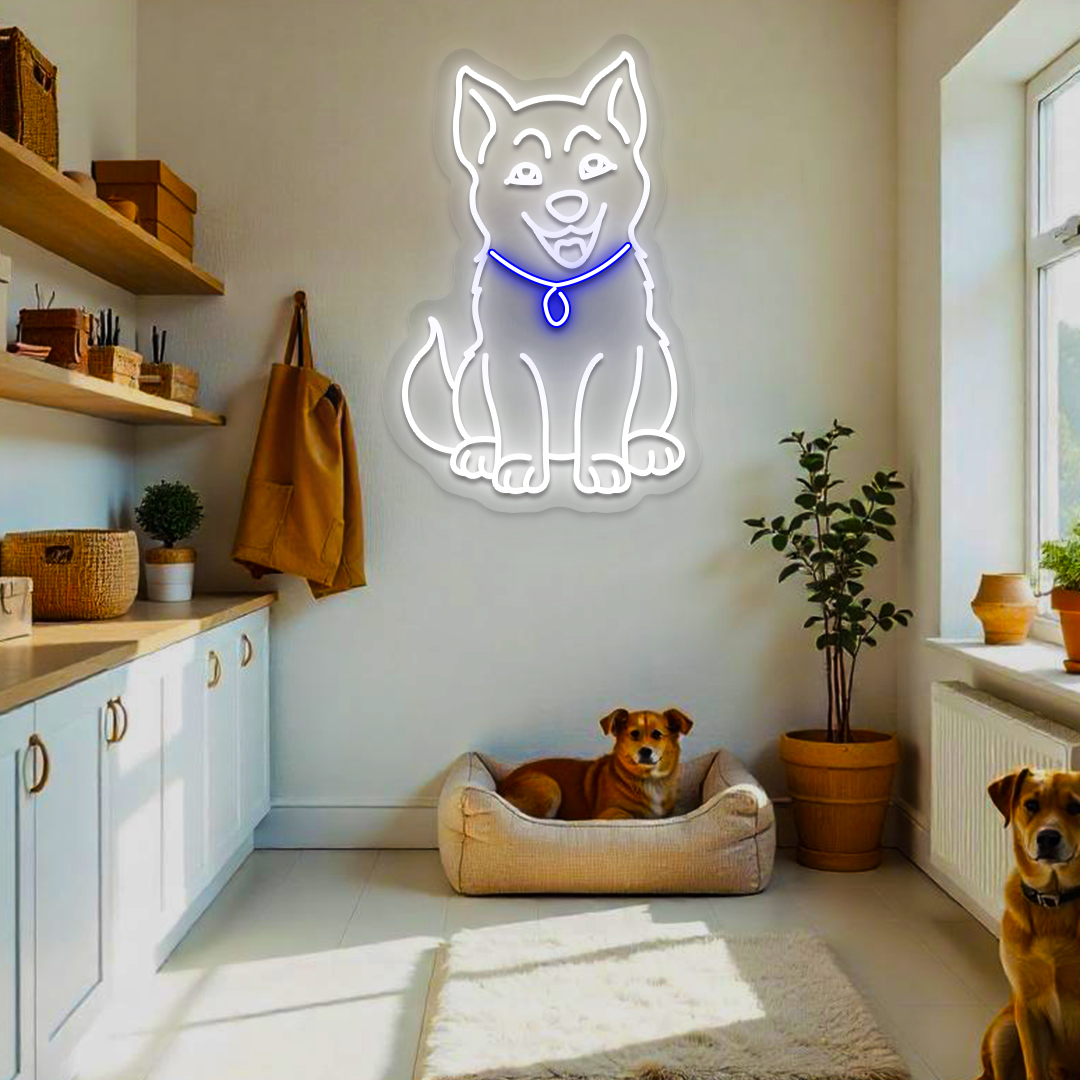 Doggo Bell Neon Sign | Blue