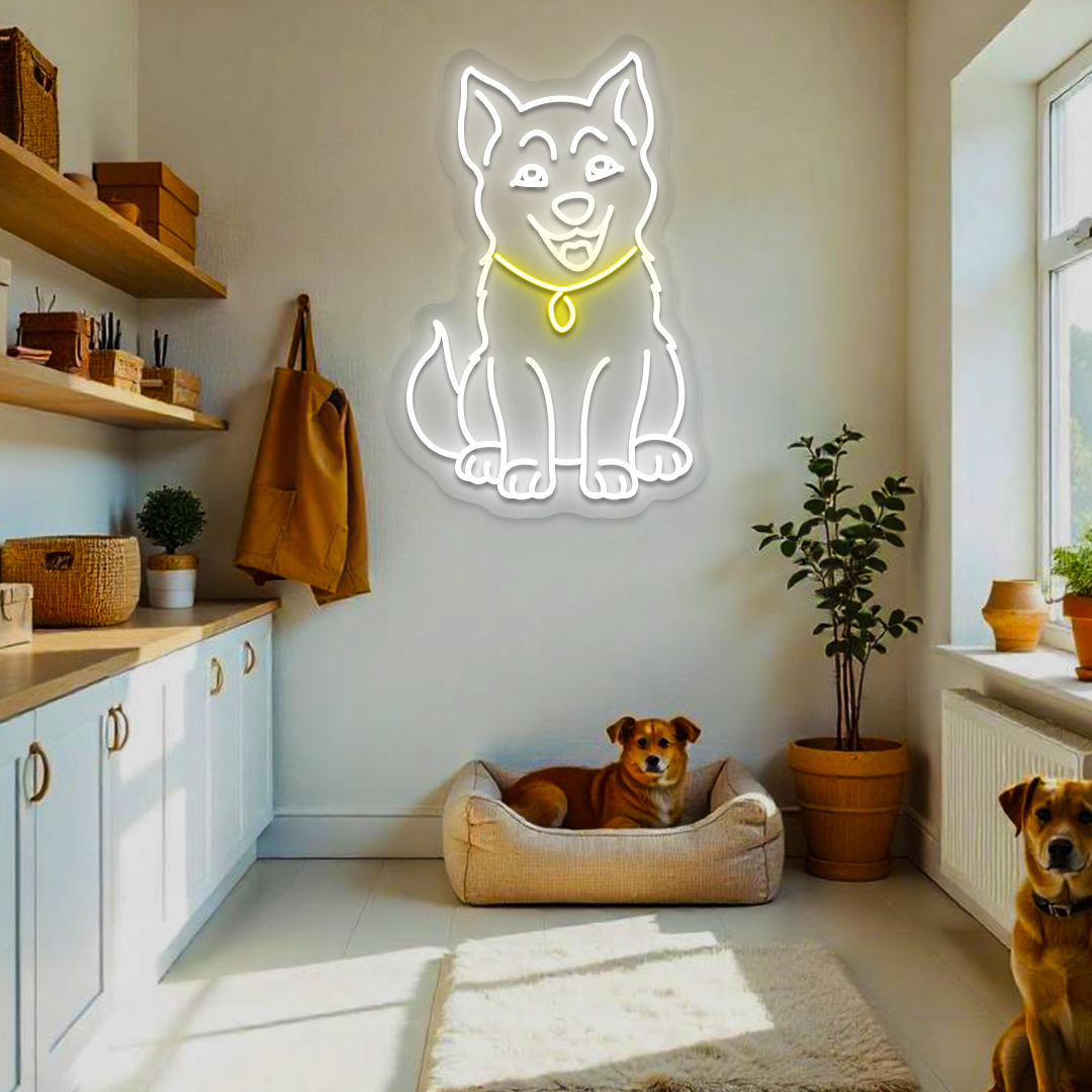 Doggo Bell Neon Sign | Yellow