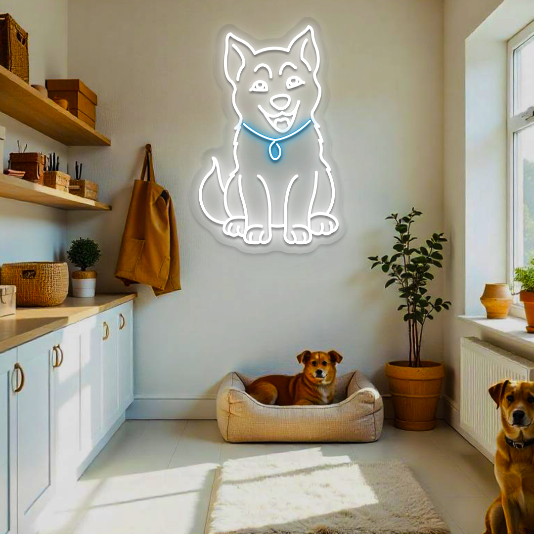 Doggo Bell Neon Sign | Iceblue