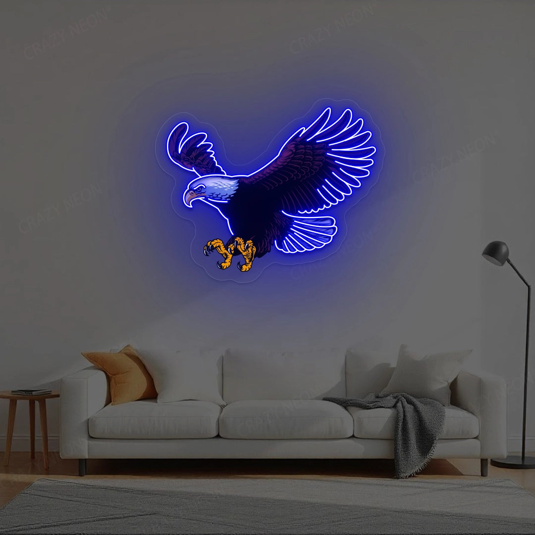 Eagle Neon Sign Artwork | Blue