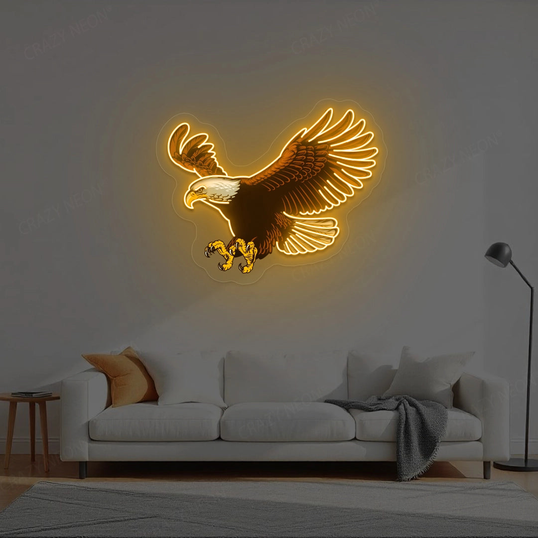 Eagle Neon Sign Artwork | Orange