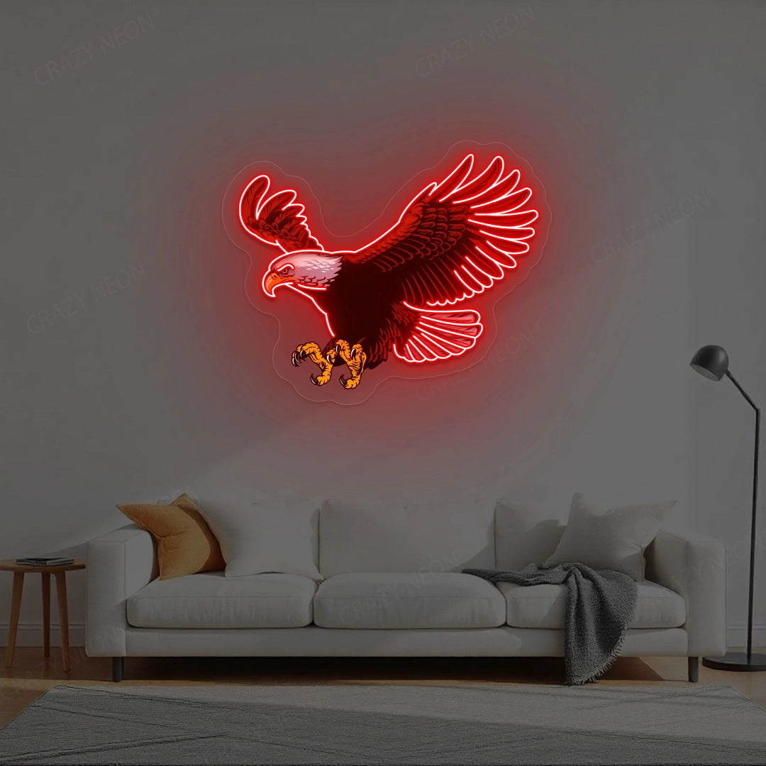 Eagle Neon Sign Artwork | Red