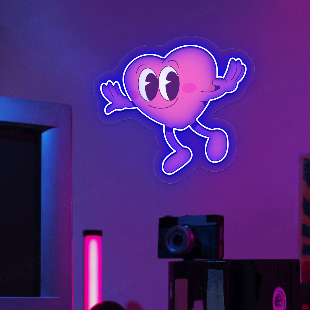 Heart Buddy Neon Artwork | Blue