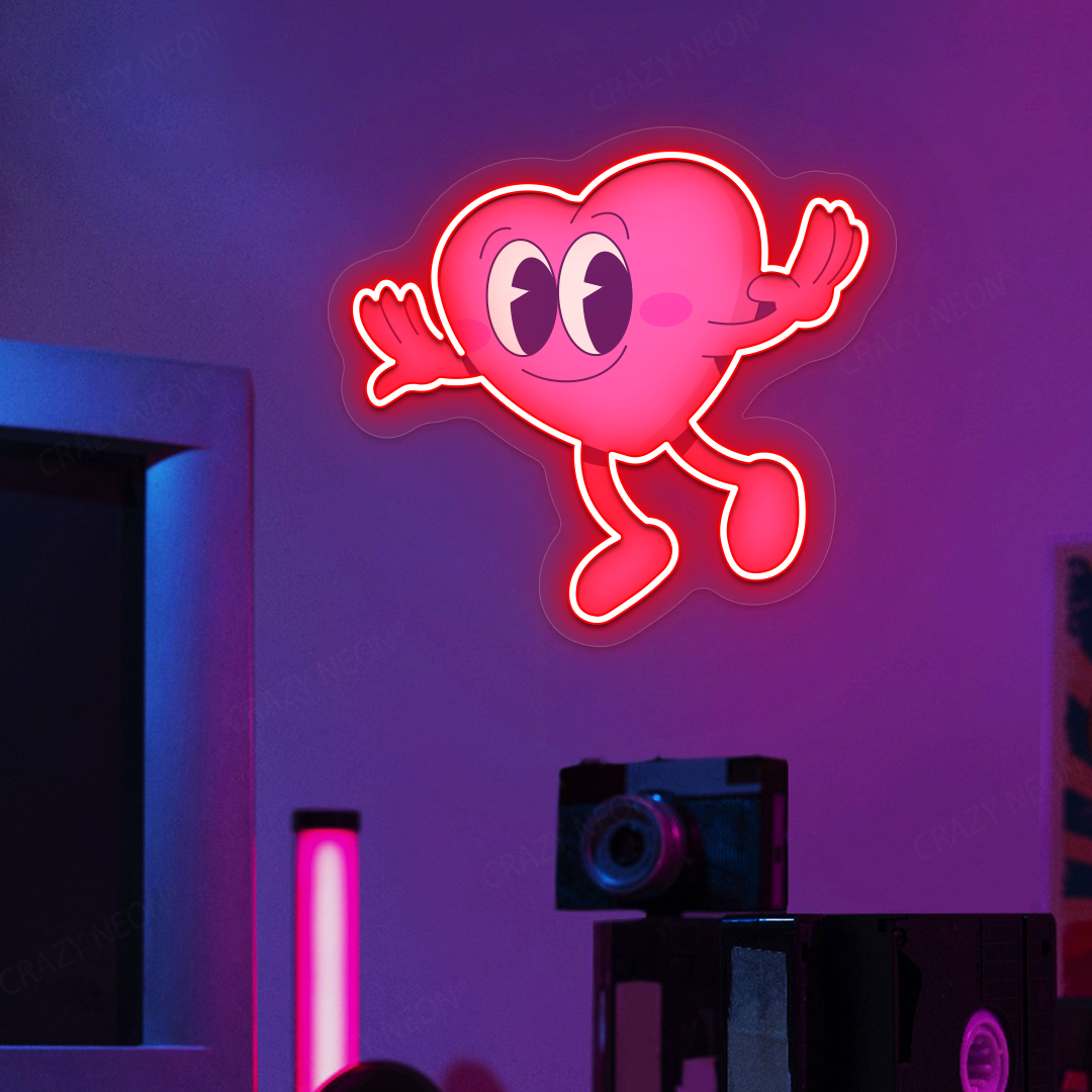 Heart Buddy Neon Artwork | Red