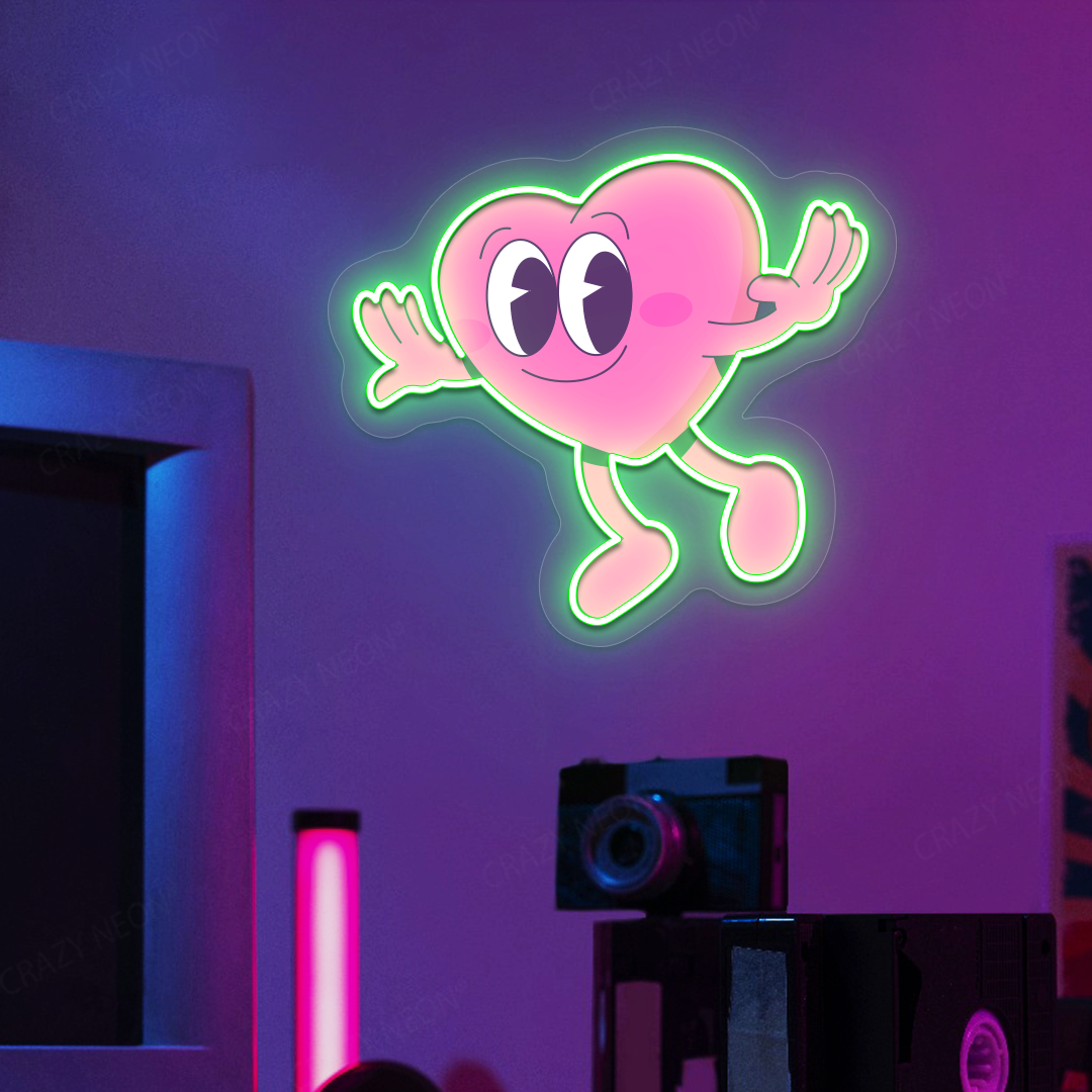 Heart Buddy Neon Artwork | Green