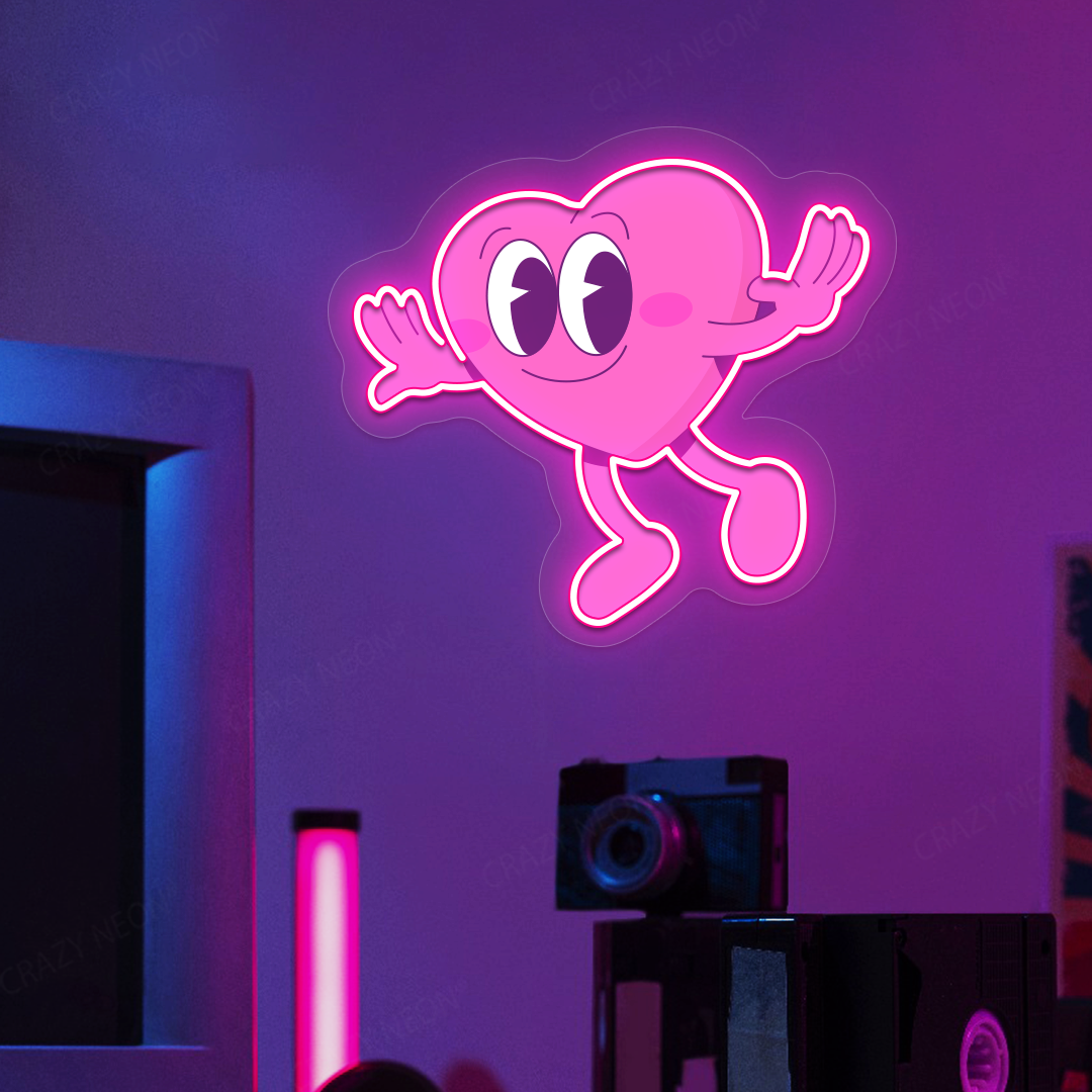 Heart Buddy Neon Artwork | Pink