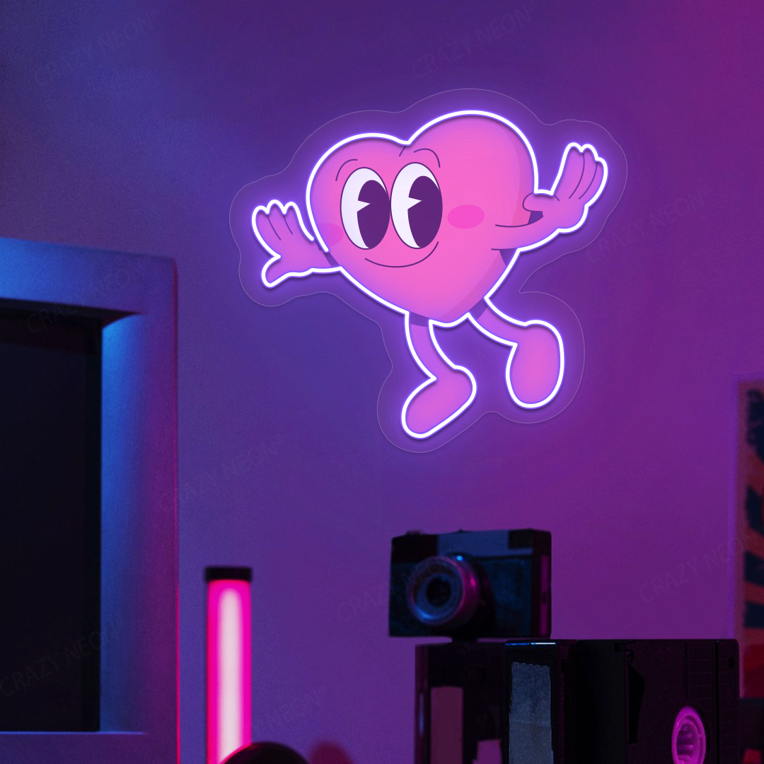 Heart Buddy Neon Artwork | Purple