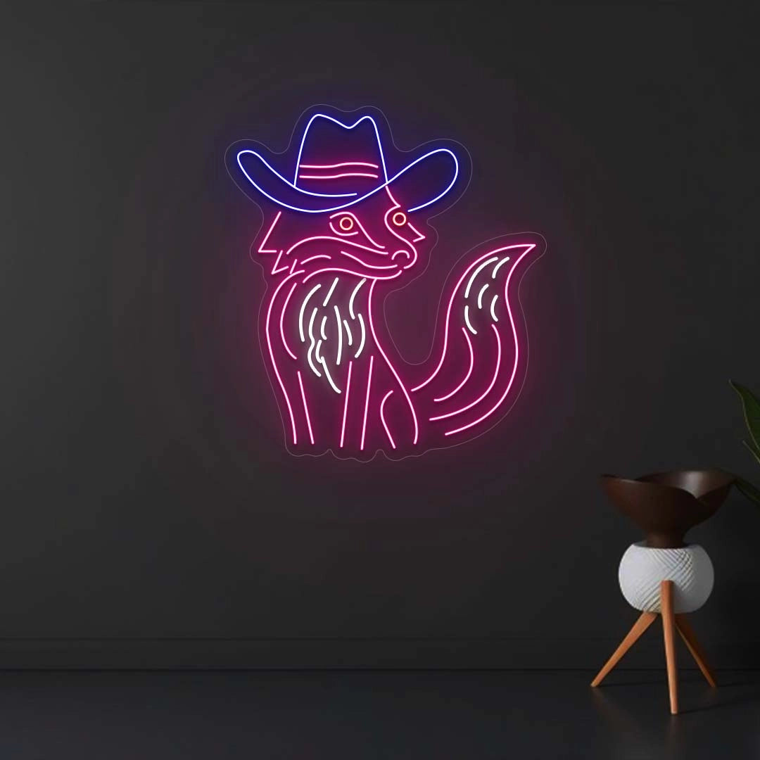 Cowboy Fox Neon Sign | Pink