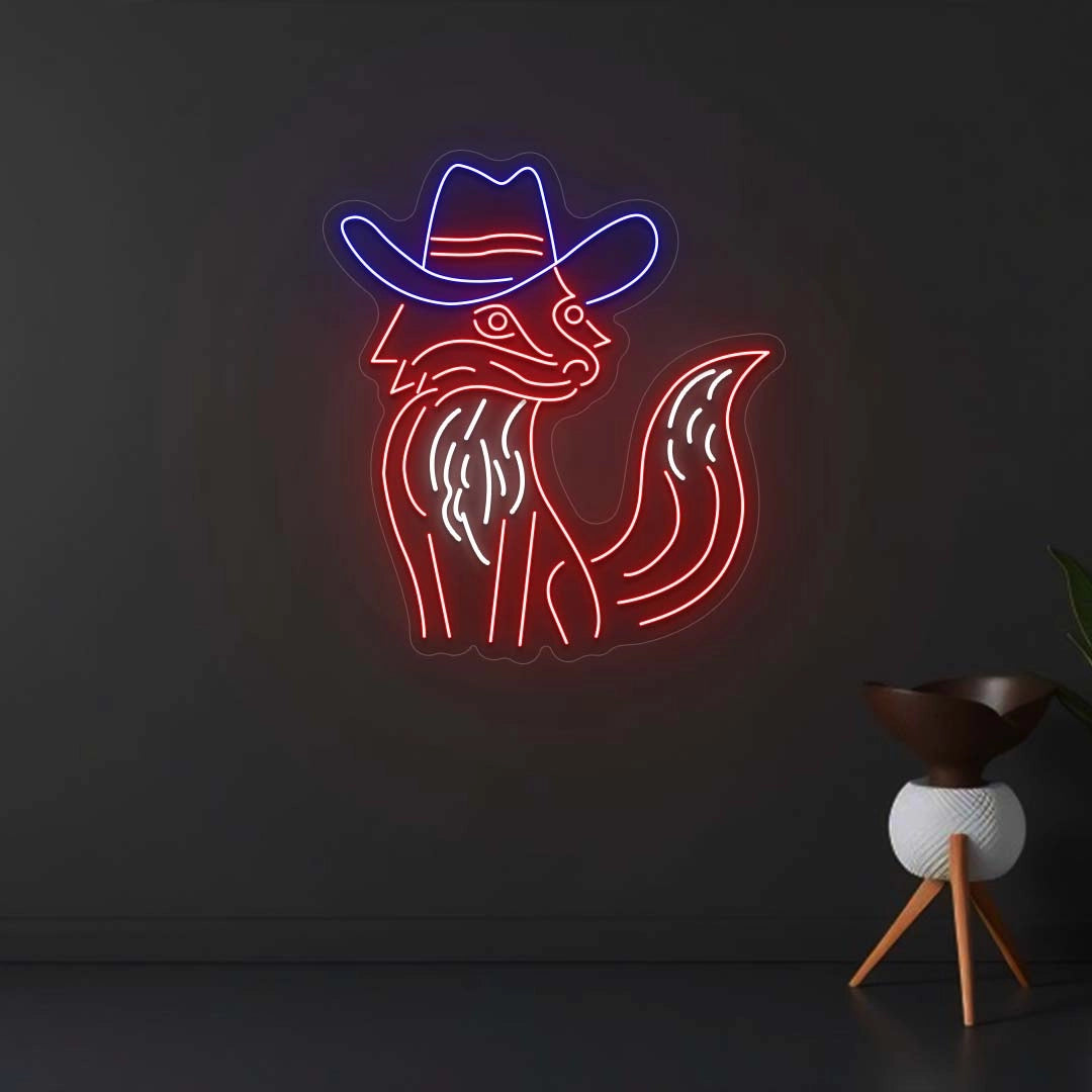 Cowboy Fox Neon Sign | Red