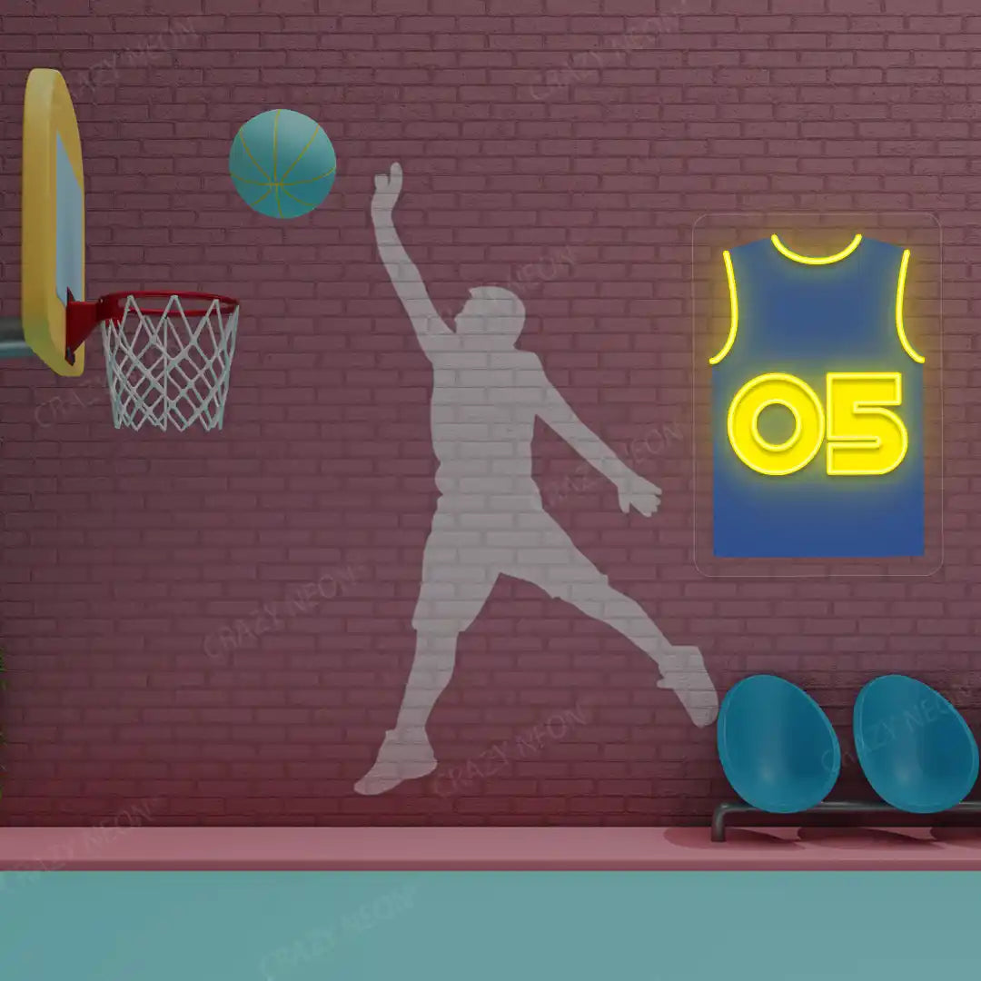 San Francisco Davis 05 Jersey Basketball Neon Artwork