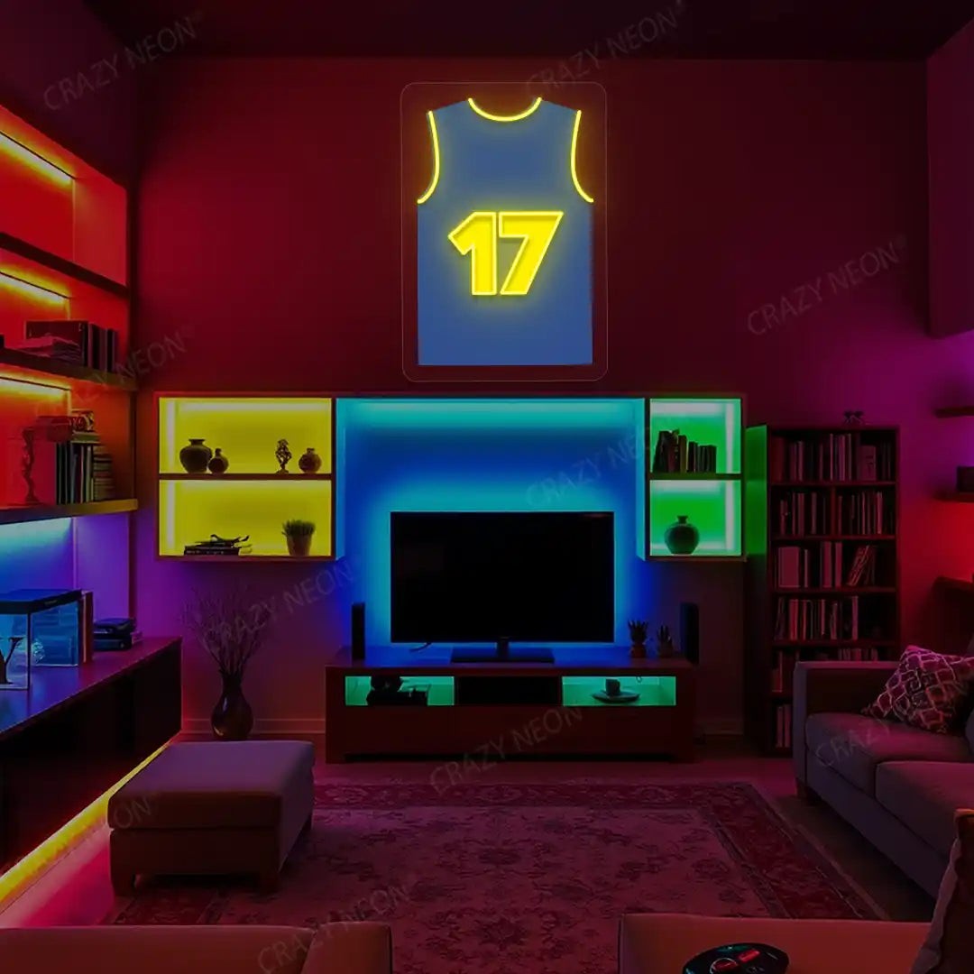 San Francisco Mullin 17 Jersey Basketball Neon Artwork