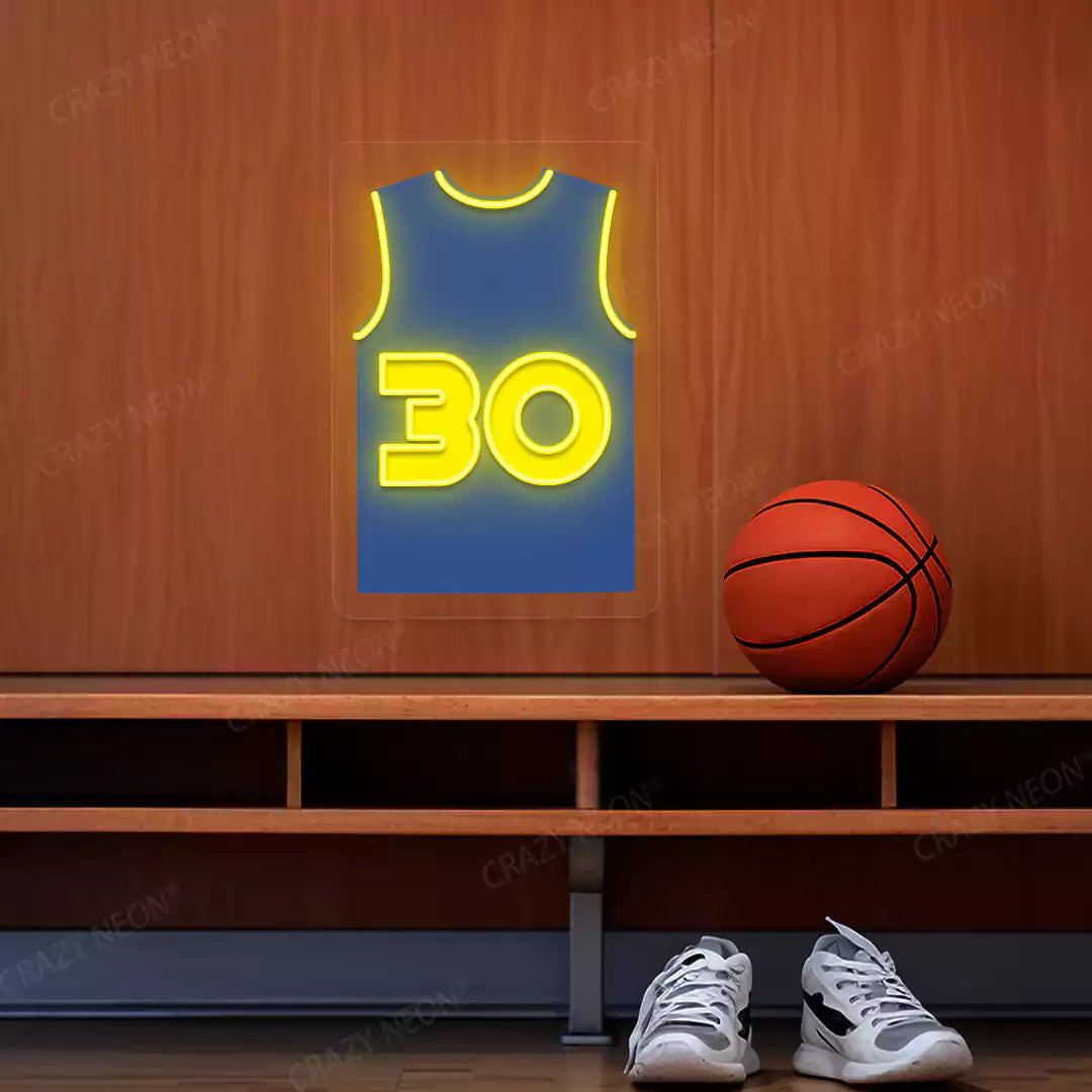 San Francisco Curry 30 Jersey Basketball Neon Artwork
