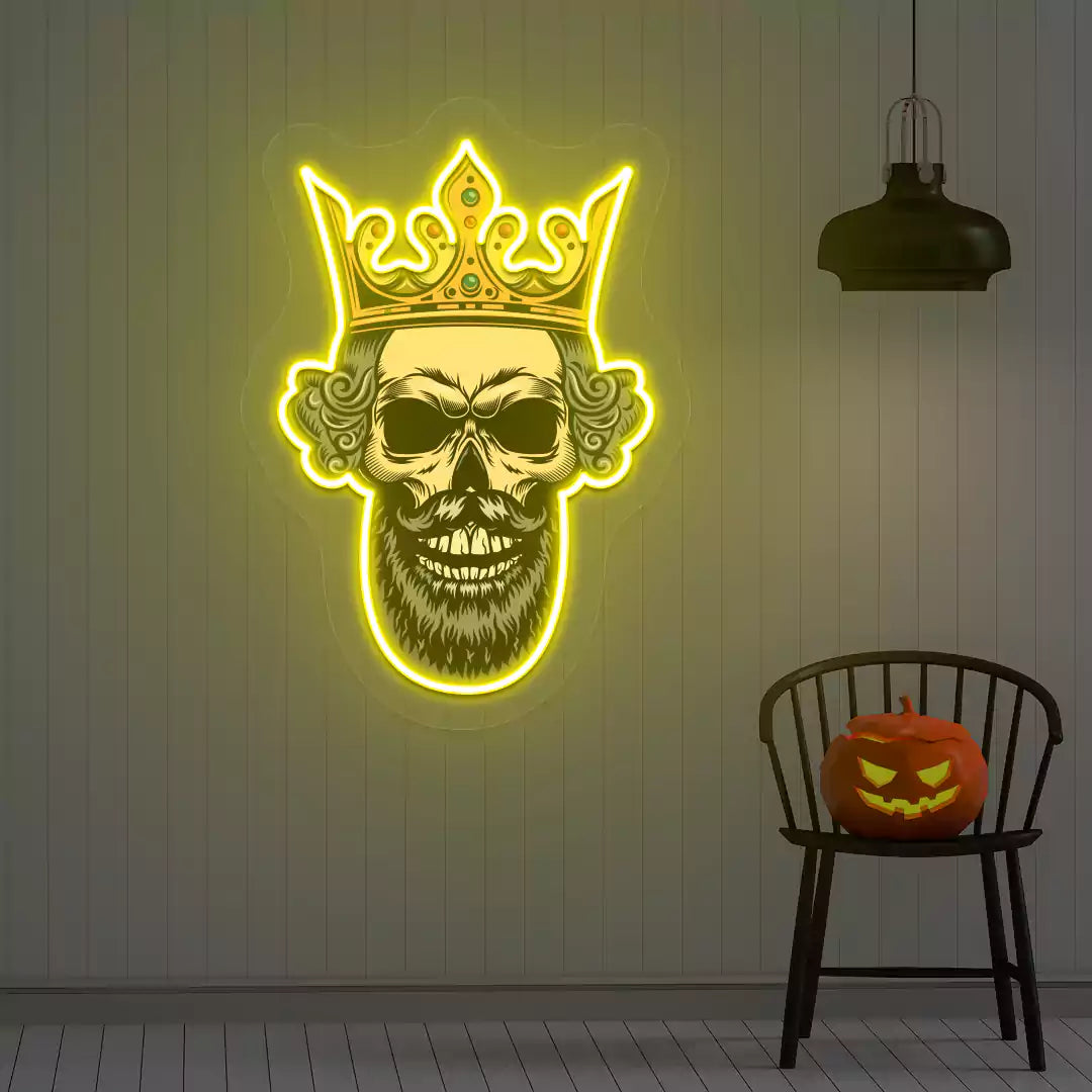 Majestic Skull Neon Artwork | yellow