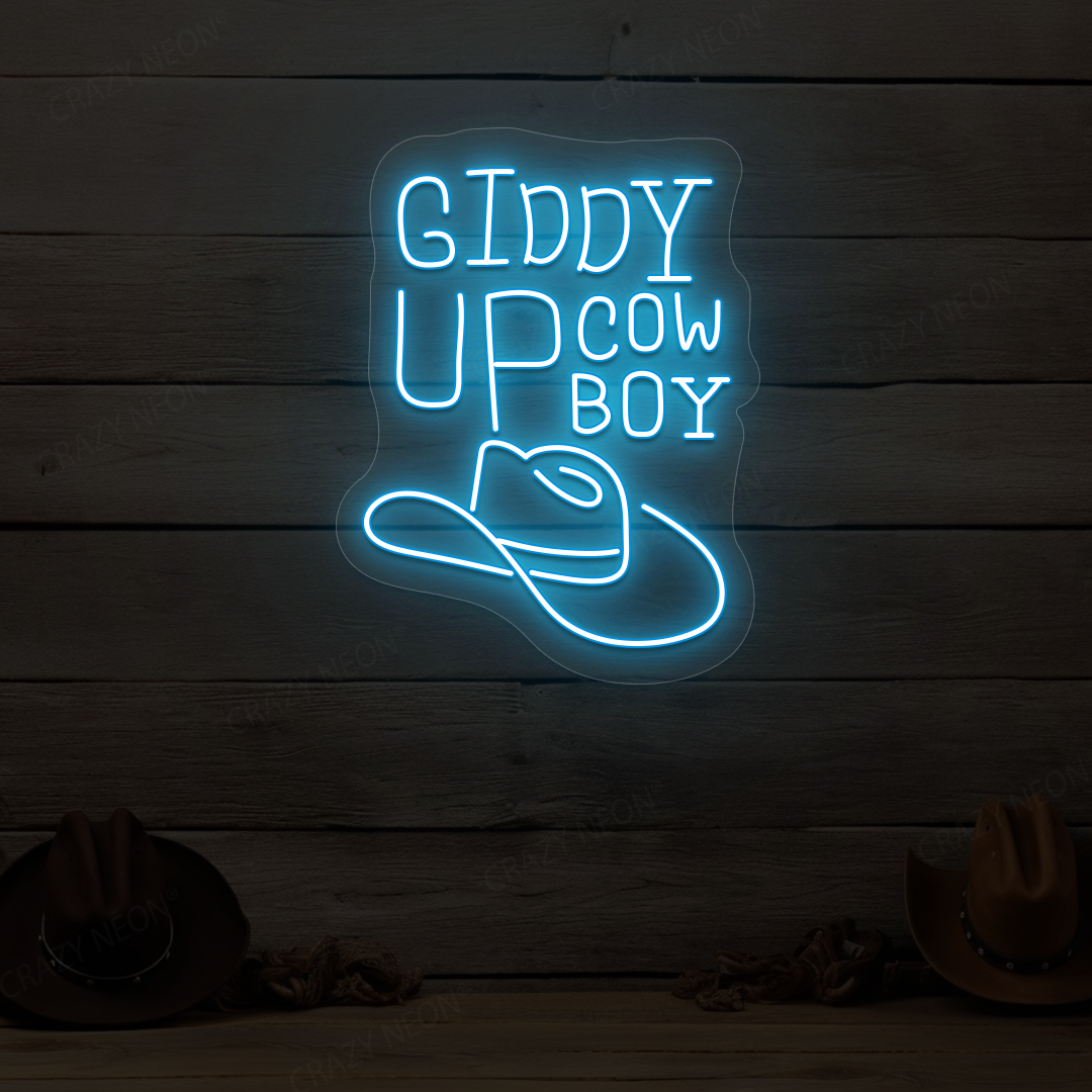 Giddy Up Cowboy Neon Sign | Iceblue
