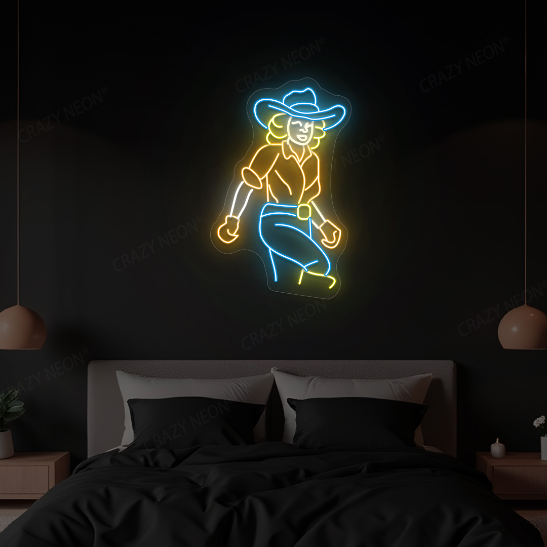 Western Cowgirl Neon Sign | Iceblue
