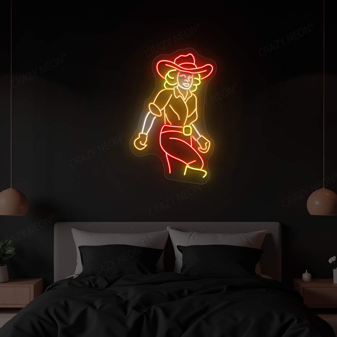 Western Cowgirl Neon Sign | Red