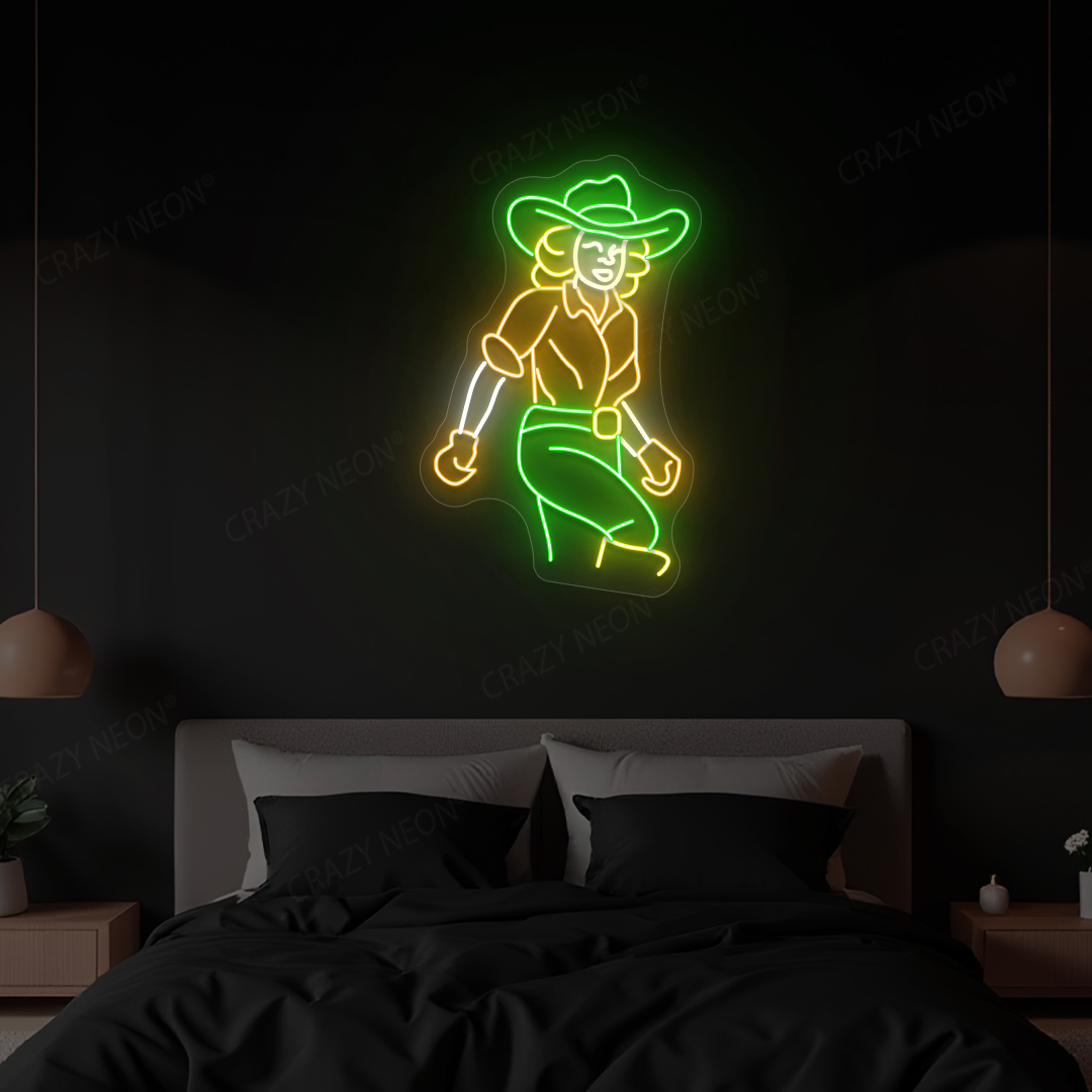 Western Cowgirl Neon Sign | Green