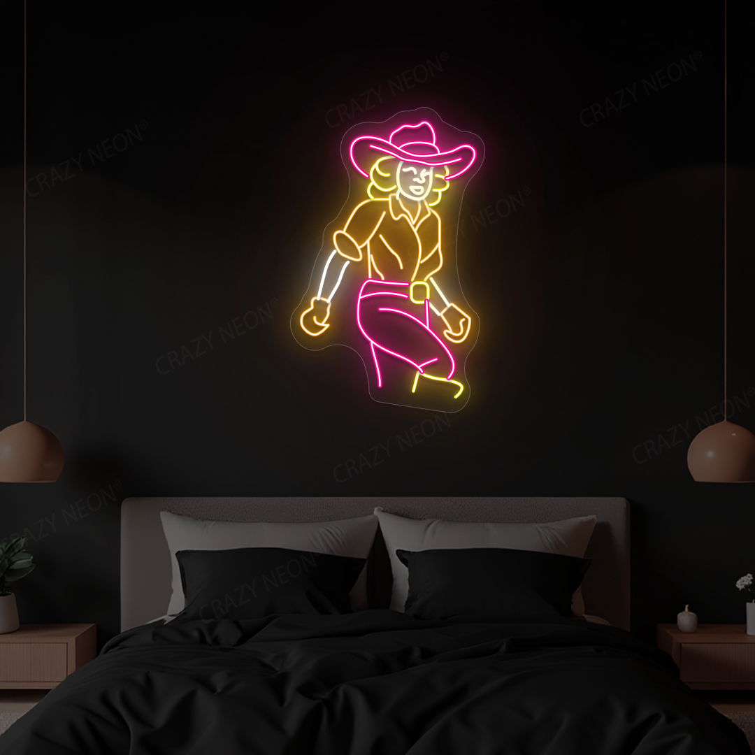 Western Cowgirl Neon Sign | Pink