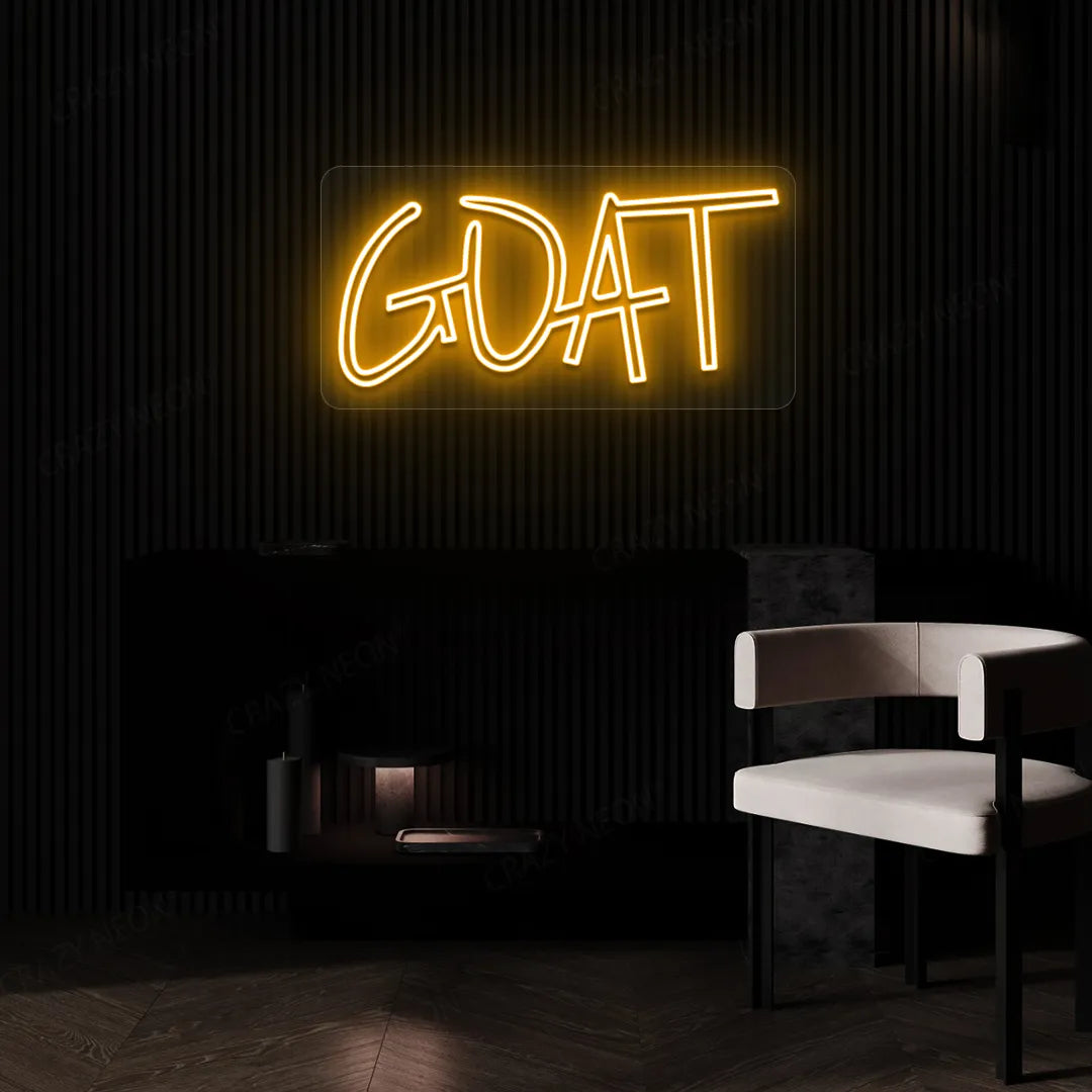GOAT (Greatest of All Time) Neon Sign | Orange
