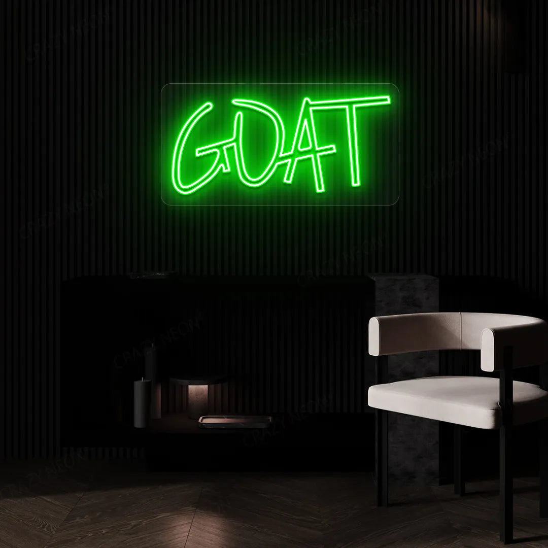 GOAT (Greatest of All Time) Neon Sign | Green