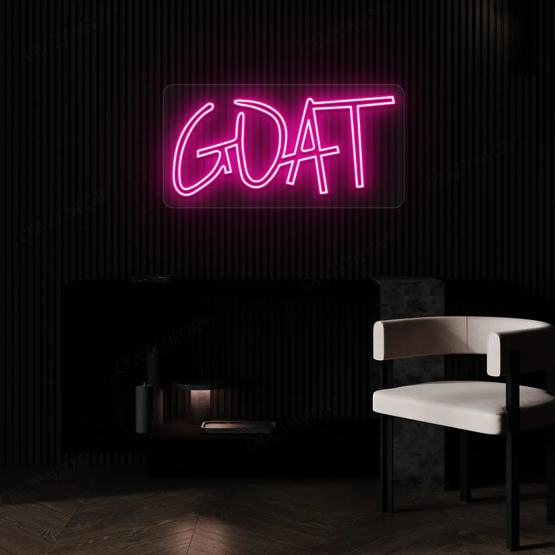 GOAT (Greatest of All Time) Neon Sign | Pink