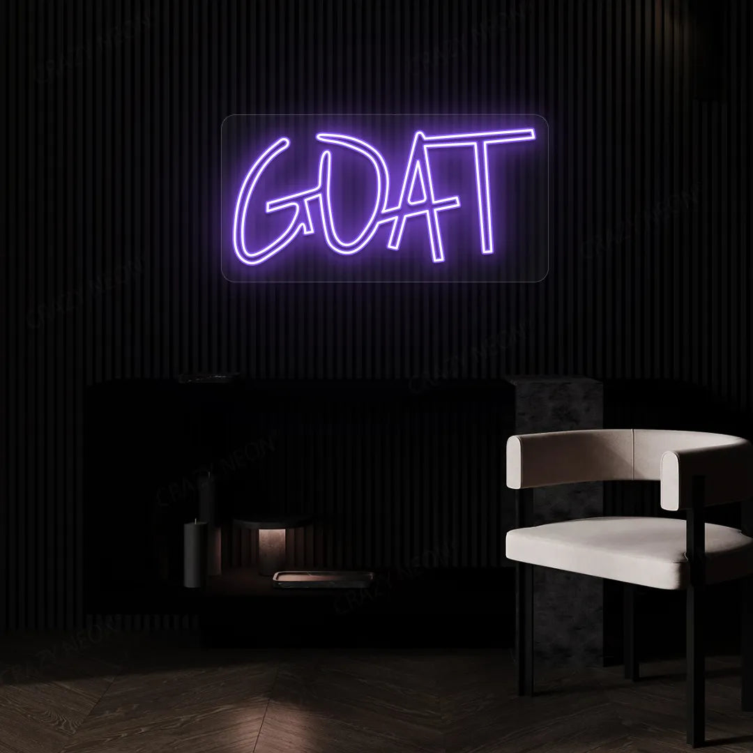 GOAT (Greatest of All Time) Neon Sign | Purple