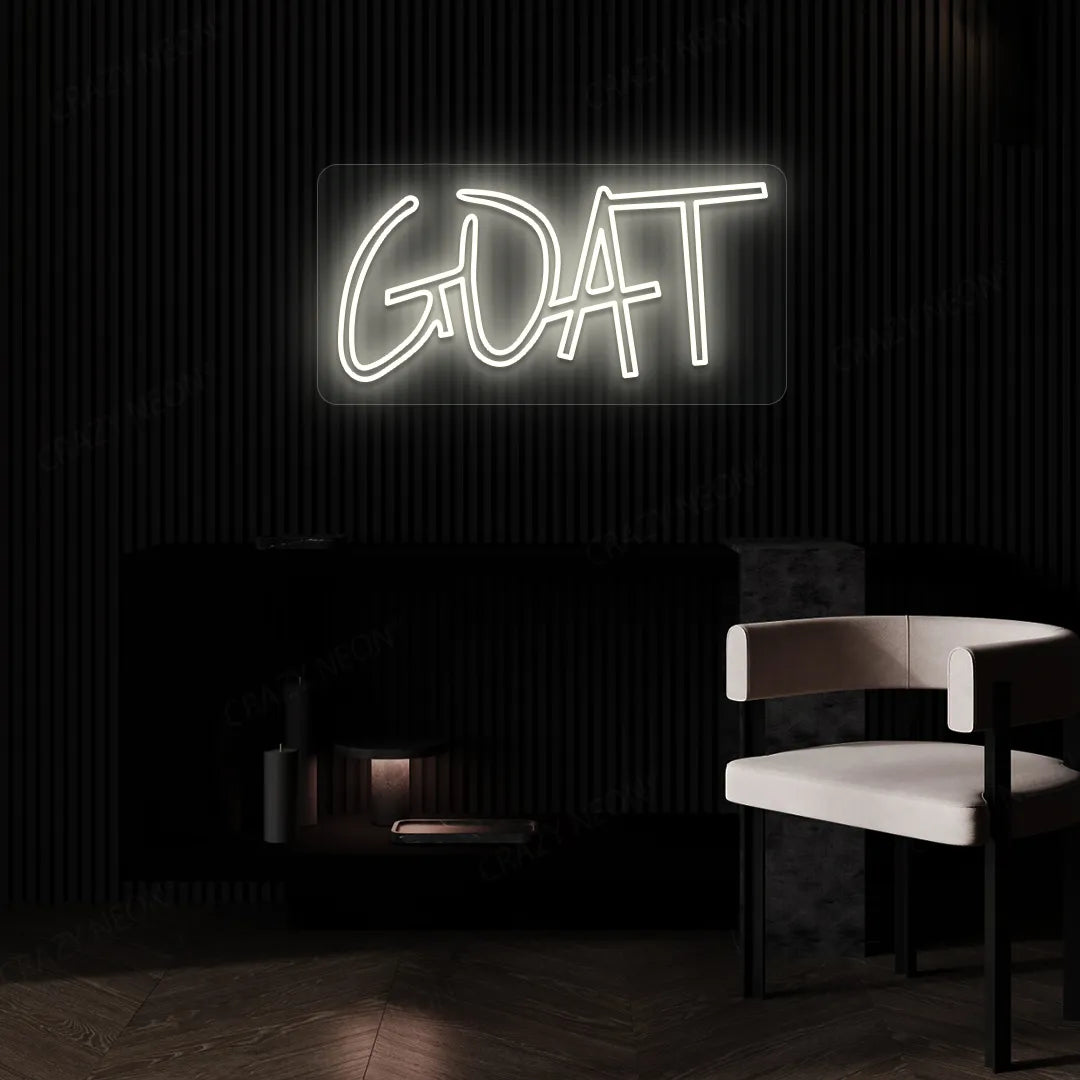 GOAT (Greatest of All Time) Neon Sign | Warmwhite